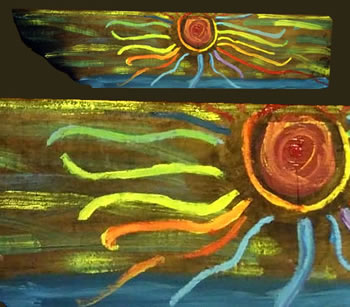 Groovy Sunset Driftwood Painting  | Island Art Bocas